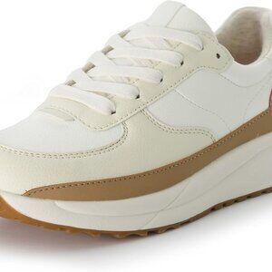 Women's Lace Up Sneaker Faux Leather Wide Widths Comfort Foam Casual